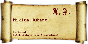 Mikita Hubert névjegykártya